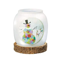 LED glasvaas sneeuwpop, op batterijen