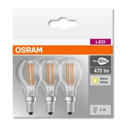 LED gloeilamp E14 4 W, warmwit, set van 3