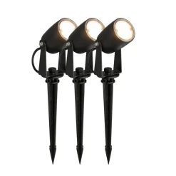 LED grondspies 3927035 12 V starterset van 3, zwart Ø 4 cm