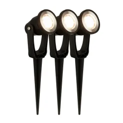 LED grondspies 3919035 12V 3-spots verlenging, zwart Ø 5 cm