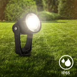 LED grondspies 3919035 12V 3-spots verlenging, zwart Ø 5 cm