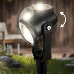 LED grondspies 3919035 12V 3-spots verlenging, zwart Ø 5 cm