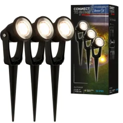 LED grondspies 3919035 12V 3-spots verlenging, zwart Ø 5 cm
