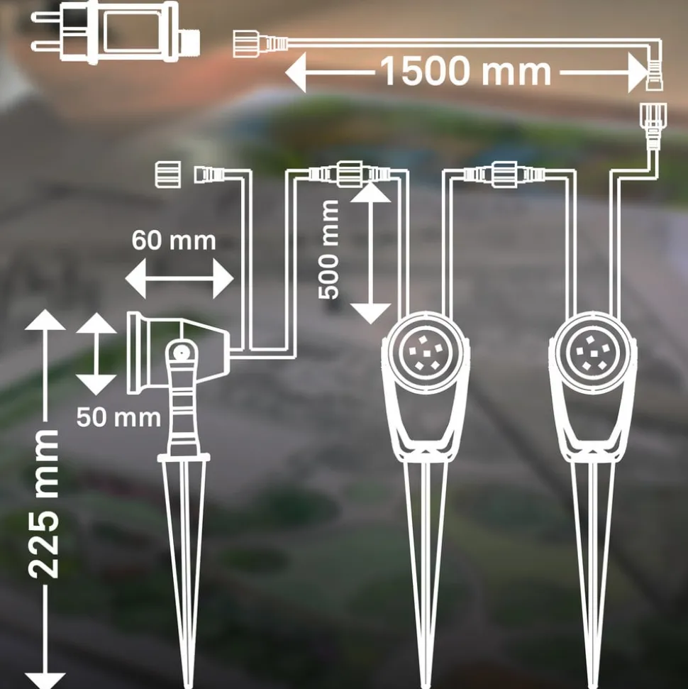 LED grondspies 3918035 12V starterset van 3, zwart, Ø 5 cm