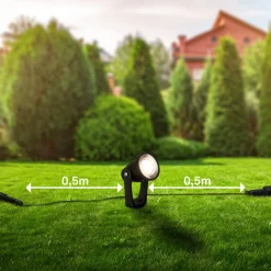 LED grondspies 3918035 12V starterset van 3, zwart, Ø 5 cm