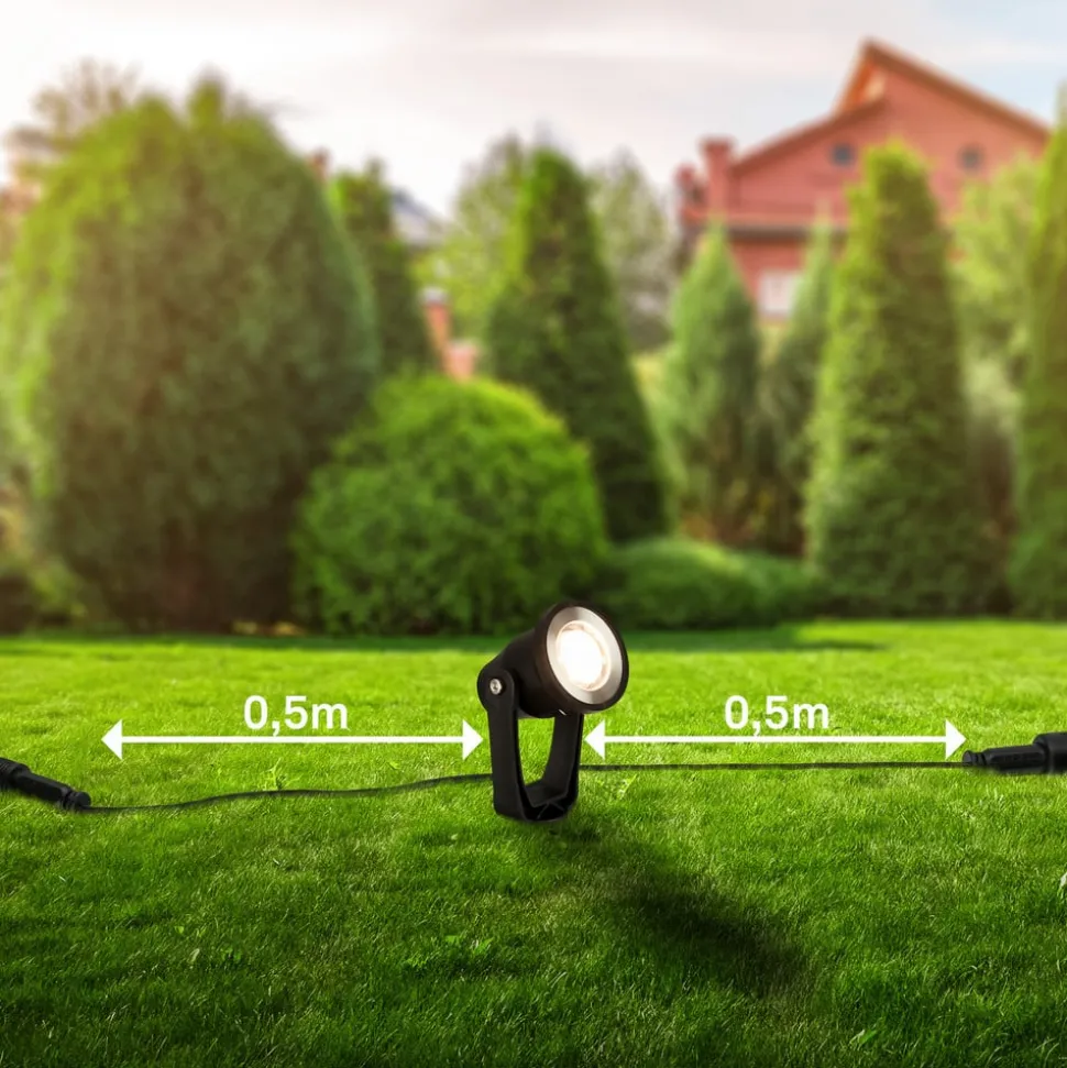 LED grondspies 3918035 12V starterset van 3, zwart, Ø 5 cm