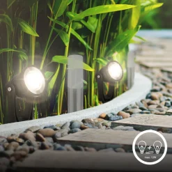 LED grondspies 3918035 12V starterset van 3, zwart, Ø 5 cm