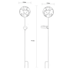 LED grondspies lamp 36747, bol, roestbruin, metaal