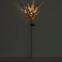 LED grondspies lamp 36747, bol, roestbruin, metaal