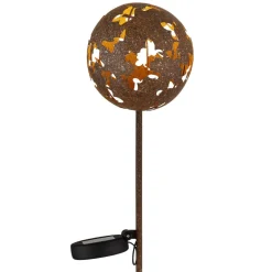 LED grondspies lamp 36747, bol, roestbruin, metaal