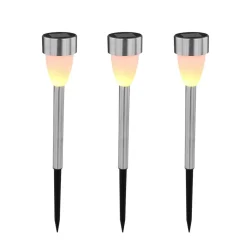 LED grondspies lamp 33576-3, roestvrij staal, set van 3