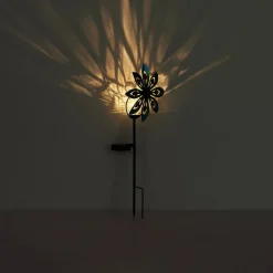 LED grondspies lamp 36576, roestbruin, metaal, glas