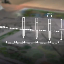 LED grondspies lamp 3925032 12V 3x starterset roestvrij staal Ø 4 cm