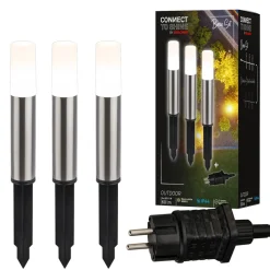 LED grondspies lamp 3925032 12V 3x starterset roestvrij staal Ø 4 cm