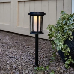 LED grondspies lamp Alippa, zwart, hoogte 44 cm metaal