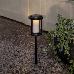 LED grondspies lamp Alippa, zwart, hoogte 44 cm metaal