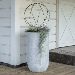 LED grondspies lamp Bol, Ø 50 cm, zwart metalen batterij