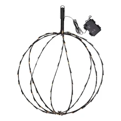 LED grondspies lamp Bol, Ø 50 cm, zwart metalen batterij