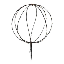 LED grondspies lamp Bol, Ø 50 cm, zwart metalen batterij