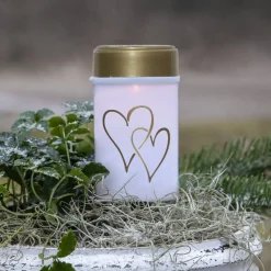 LED grondspies lamp Hartig, wit/goud 12 cm kunststof