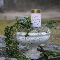 LED grondspies lamp Hartig, wit/goud 12 cm kunststof