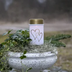 LED grondspies lamp Hartig, wit/goud 12 cm kunststof