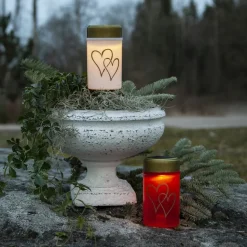 LED grondspies lamp Hartig, wit/goud 12 cm kunststof