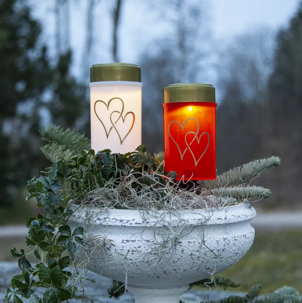 LED grondspies lamp Hartig, wit/goud 12 cm kunststof