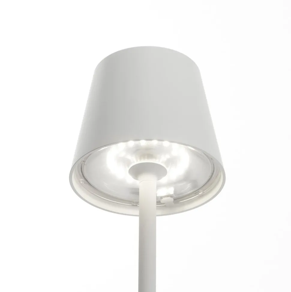 LED grondspies lamp Poldina met accu, wit