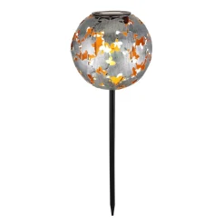 LED grondspies lamp 36748S, bol, zilver, metaal