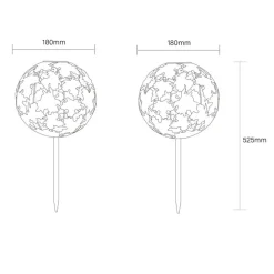 LED grondspies lamp 36748S, bol, zilver, metaal