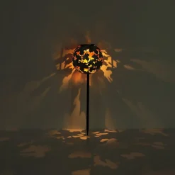 LED grondspies lamp 36748S, bol, zilver, metaal