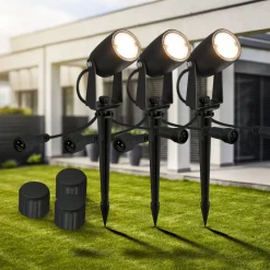 LED grondspies spot 3928035 12 V 3x verlenging zwart Ø 4 cm