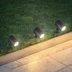 LED grondspies spot 3799035, zwart, kunststof set van 3 Ø 5 cm