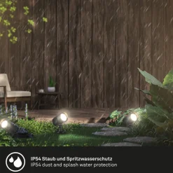 LED grondspies spot 3799035, zwart, kunststof set van 3 Ø 5 cm