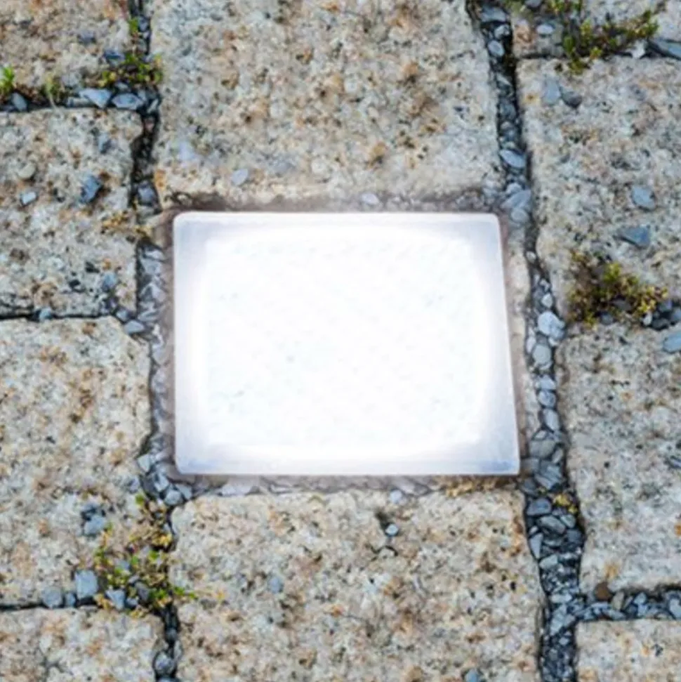 LED grondspot inbouwlamp straatsteen Akiaki, 10 cm, beloopbaar