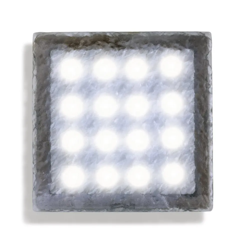 LED grondspot inbouwlamp straatsteen Akiaki, 10 cm, beloopbaar