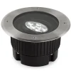 LED grondspot inbouwlamp Gea, Ø 18 cm, 3000K, roestvrij staal