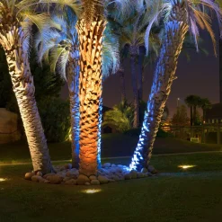 LED grondspot inbouwlamp Gea, Ø 18 cm, 3000K, roestvrij staal