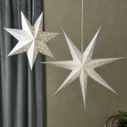 LED hangende ster blanke batterij Tim Ø 45cm zilver