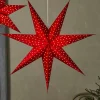LED hangende ster Blink, fluwelen look Ø 45cm rood