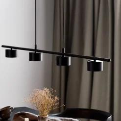 LED hanglamp Clyde, 4-lamps, recht