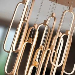 LED hanglamp Colette roségoud 14-lichts Ø 60cm afstandsbediening