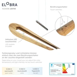 LED hanglamp Colombia XL, asteiken natuur