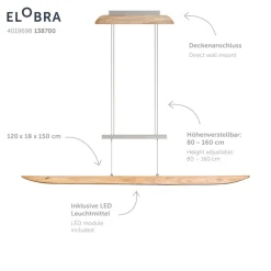 LED hanglamp Colombia XL, asteiken natuur