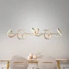 LED hanglamp Curls, messing, metaal, 99 cm lang, dimbaar