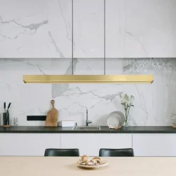 LED hanglamp Ethan, messingkleurig, 150 cm, uitschuifbaar