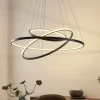 LED hanglamp Ezana, zwart, metaal, Ø 80cm