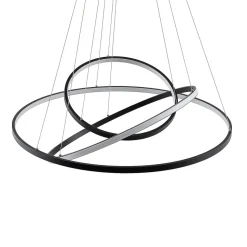 LED hanglamp Ezana, zwart, metaal, Ø 80cm