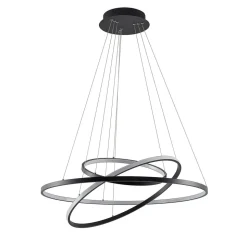 LED hanglamp Ezana, zwart, metaal, Ø 80cm